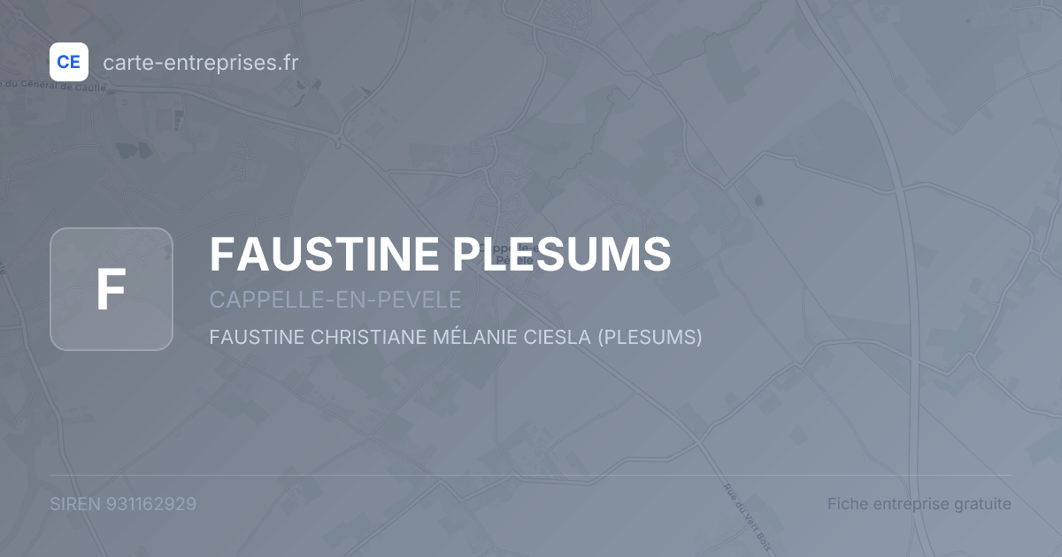FAUSTINE PLESUMS — 931162929 — fiche entreprise