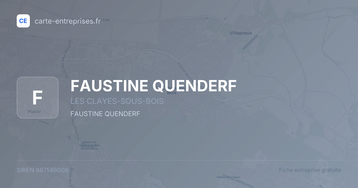 FAUSTINE QUENDERF — 887586006 — fiche entreprise