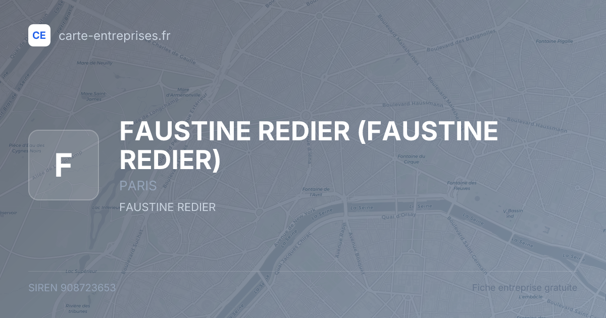 FAUSTINE REDIER — 908723653 — fiche entreprise