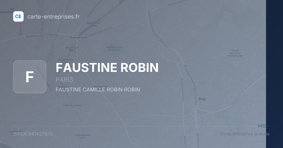 FAUSTINE ROBIN — 841427875 — fiche entreprise