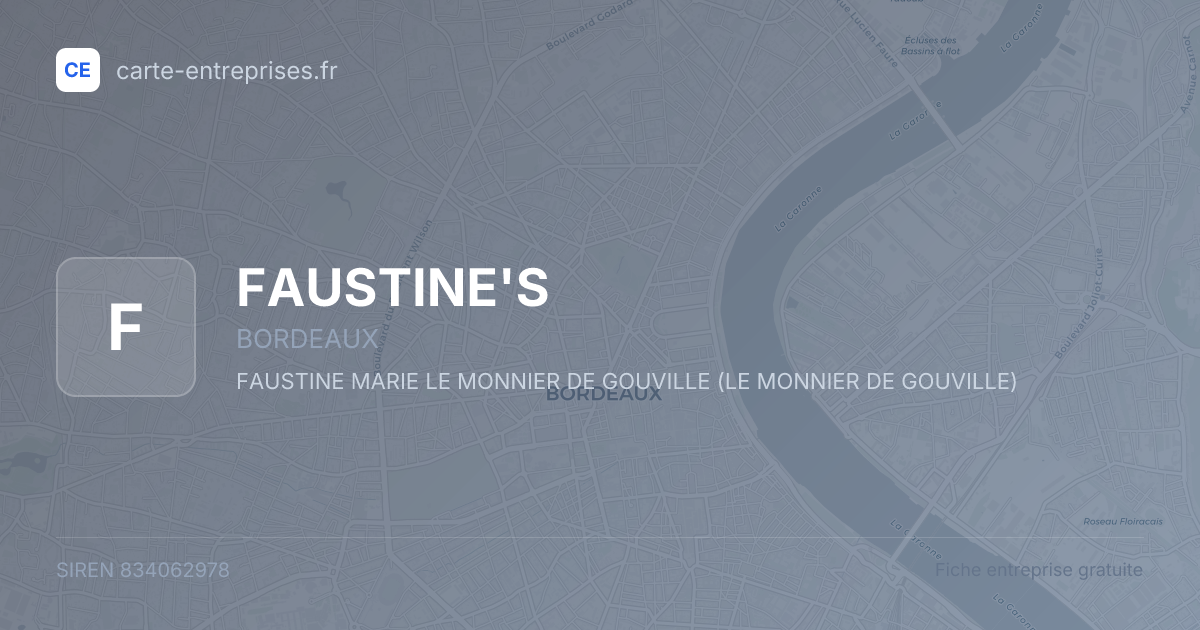 FAUSTINE'S — 834062978 — fiche entreprise
