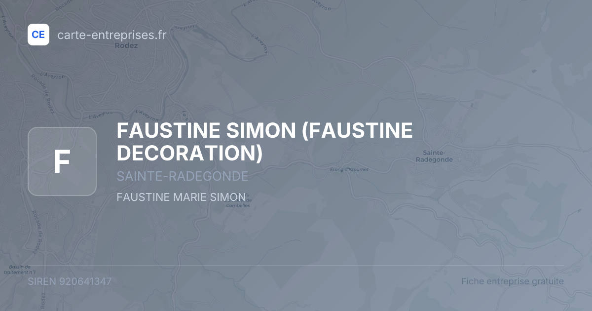 FAUSTINE SIMON (FAUSTINE DECORATION) — 920641347 — fiche entreprise