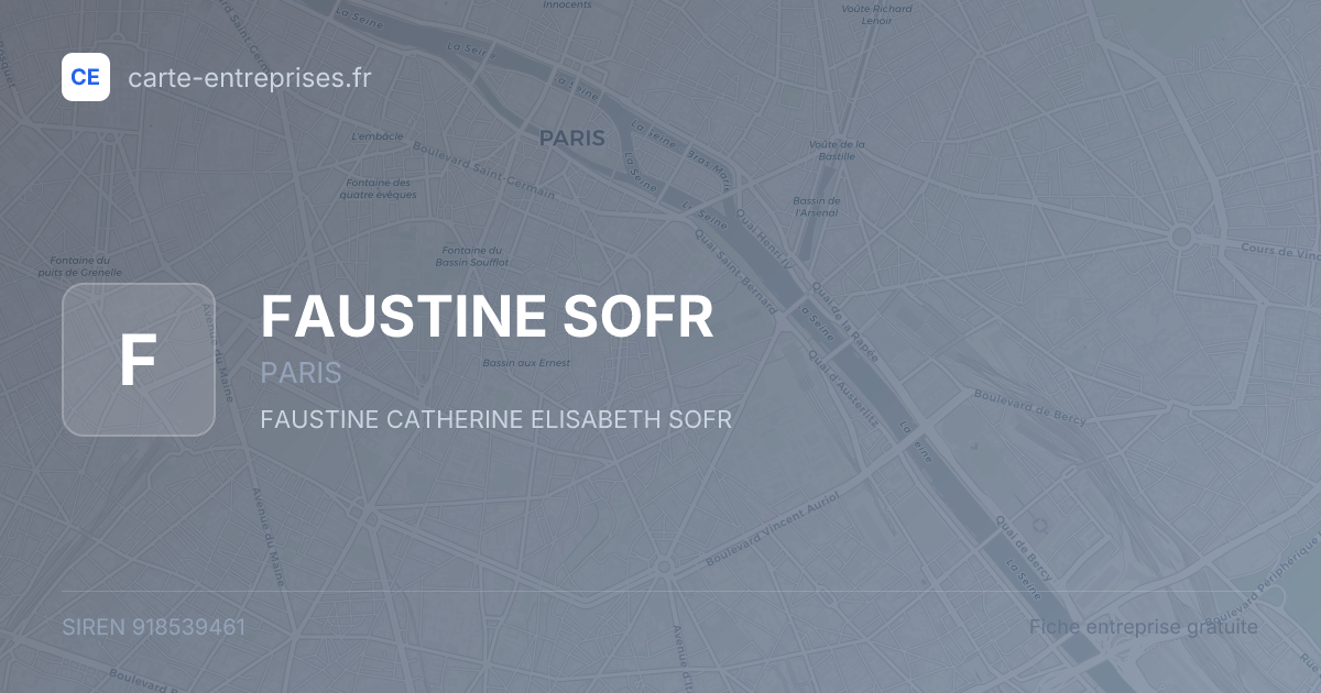 FAUSTINE SOFR — 918539461 — fiche entreprise