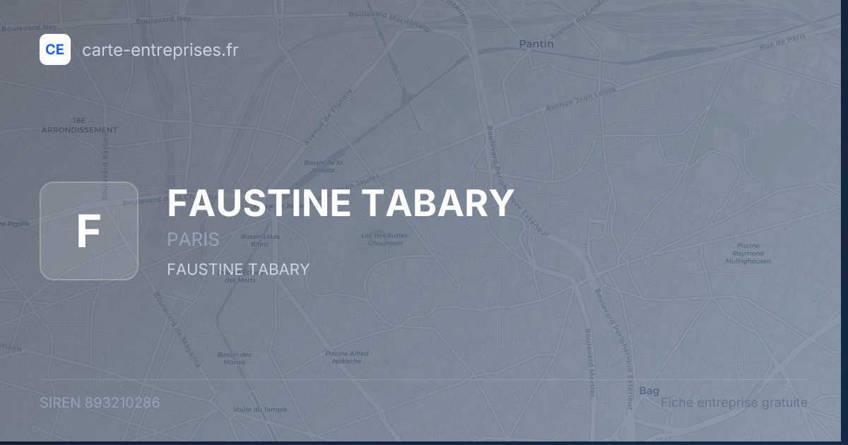 FAUSTINE TABARY — 893210286 — fiche entreprise