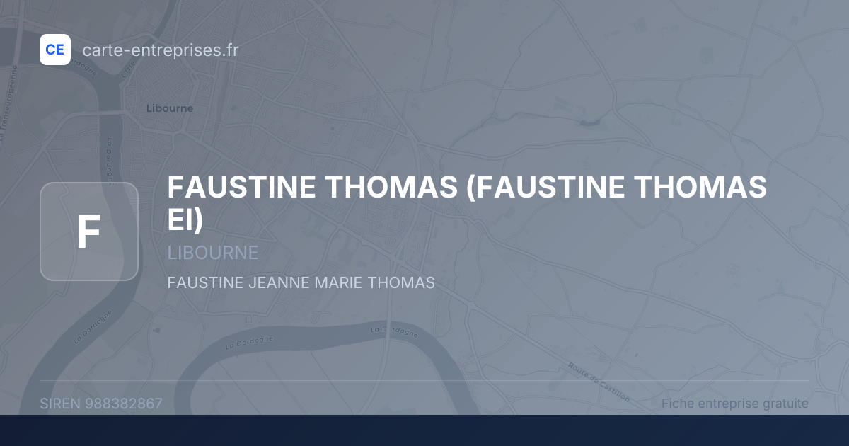 FAUSTINE THOMAS (FAUSTINE THOMAS EI) — 988382867 — fiche entreprise