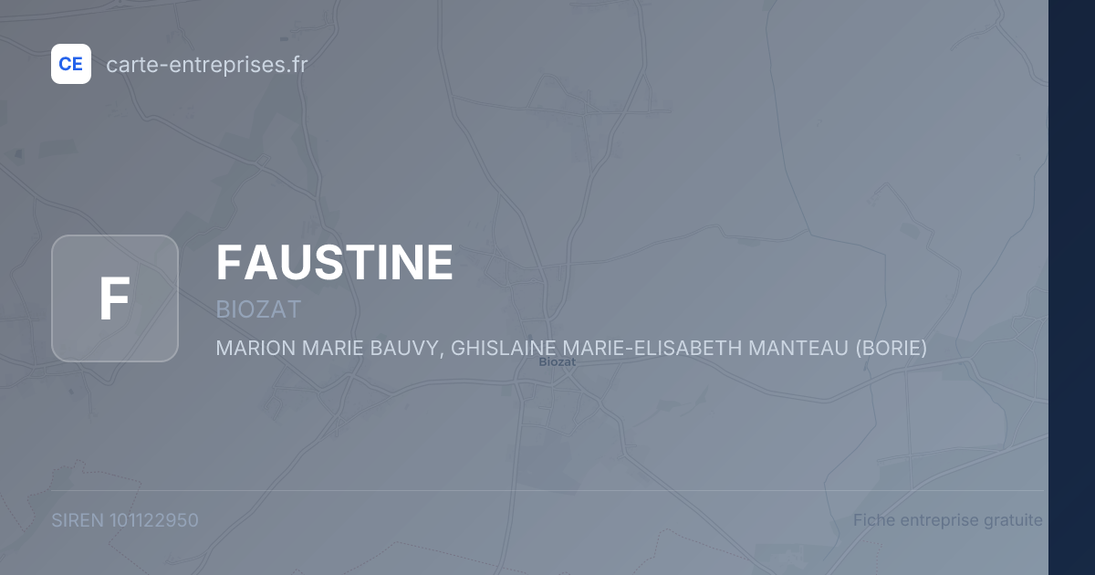 FAUSTINE — 101122950 — fiche entreprise