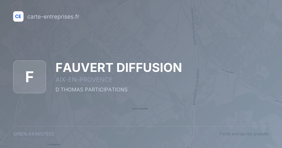 FAUVERT DIFFUSION — 444657993 — fiche entreprise