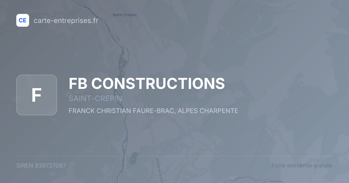 FB CONSTRUCTIONS — 839737087 — fiche entreprise