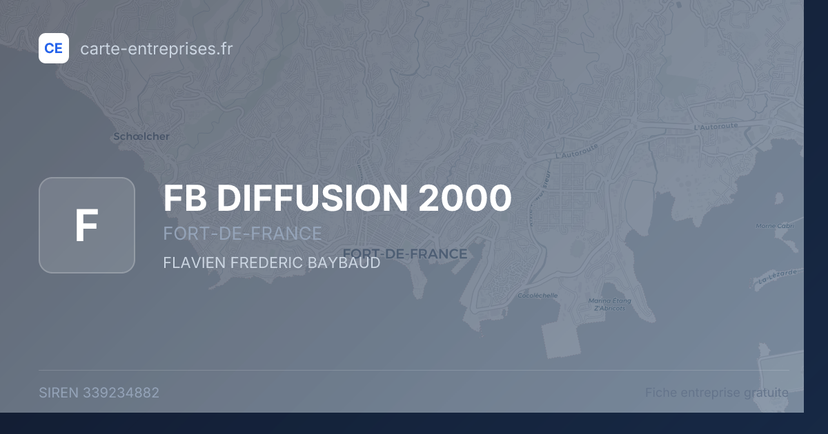 FB DIFFUSION 2000 — 339234882 — fiche entreprise
