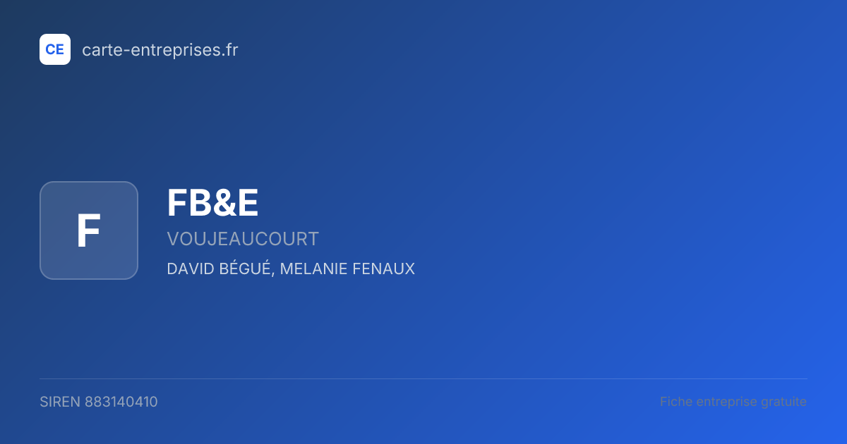 FB&E — 883140410 — fiche entreprise