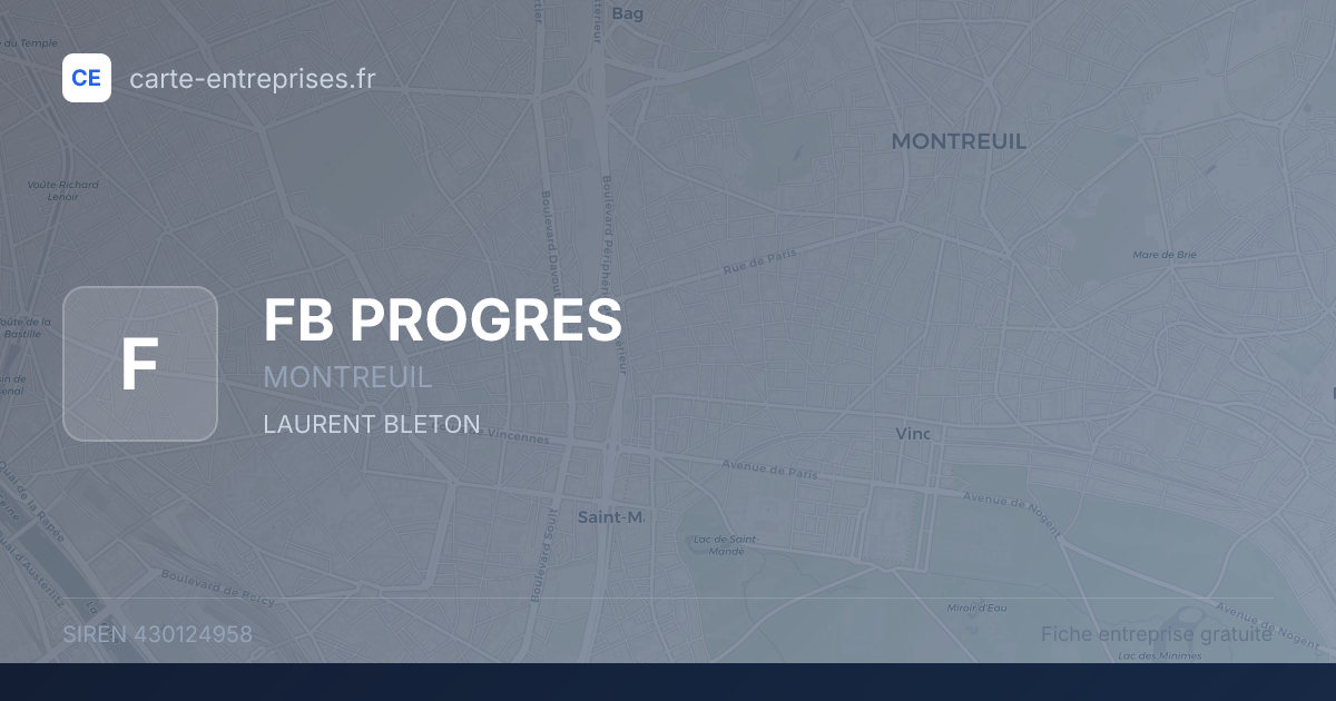 FB PROGRES — 430124958 — fiche entreprise