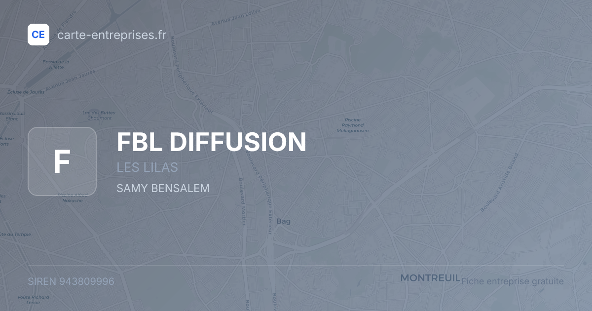 FBL DIFFUSION — 943809996 — fiche entreprise