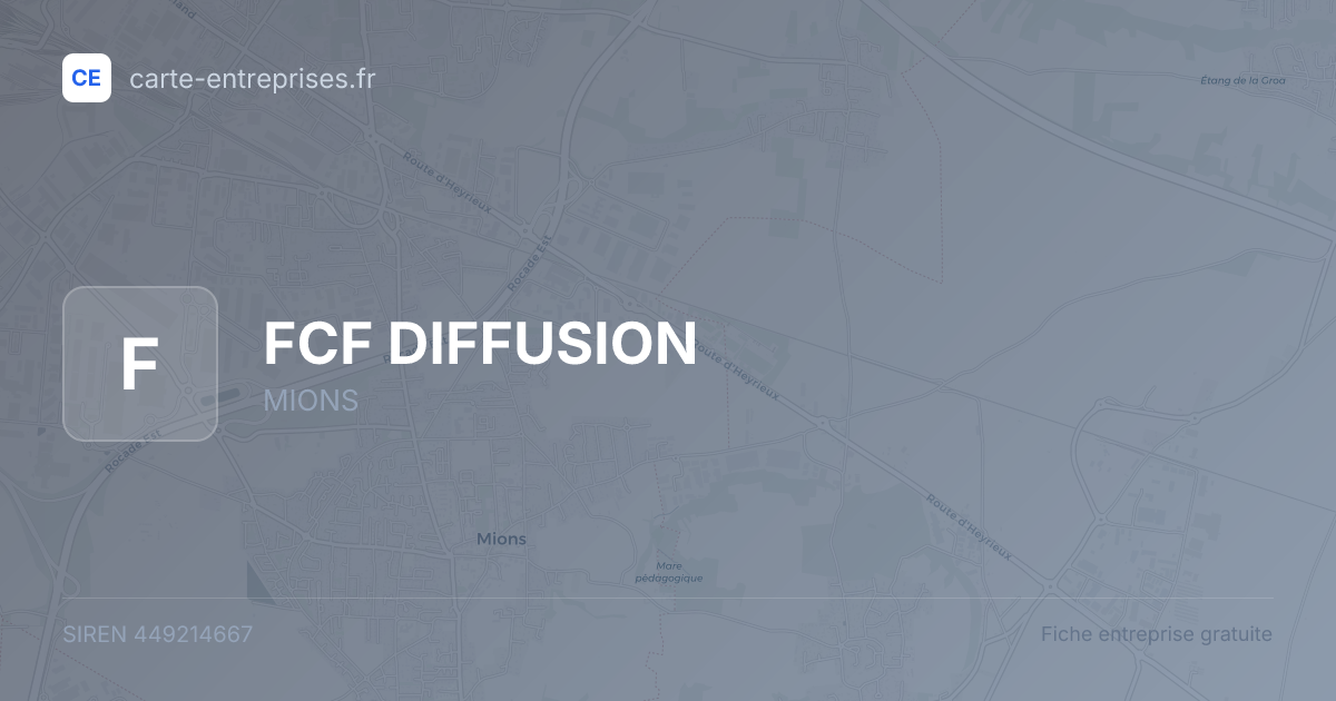 FCF DIFFUSION — 449214667 — fiche entreprise