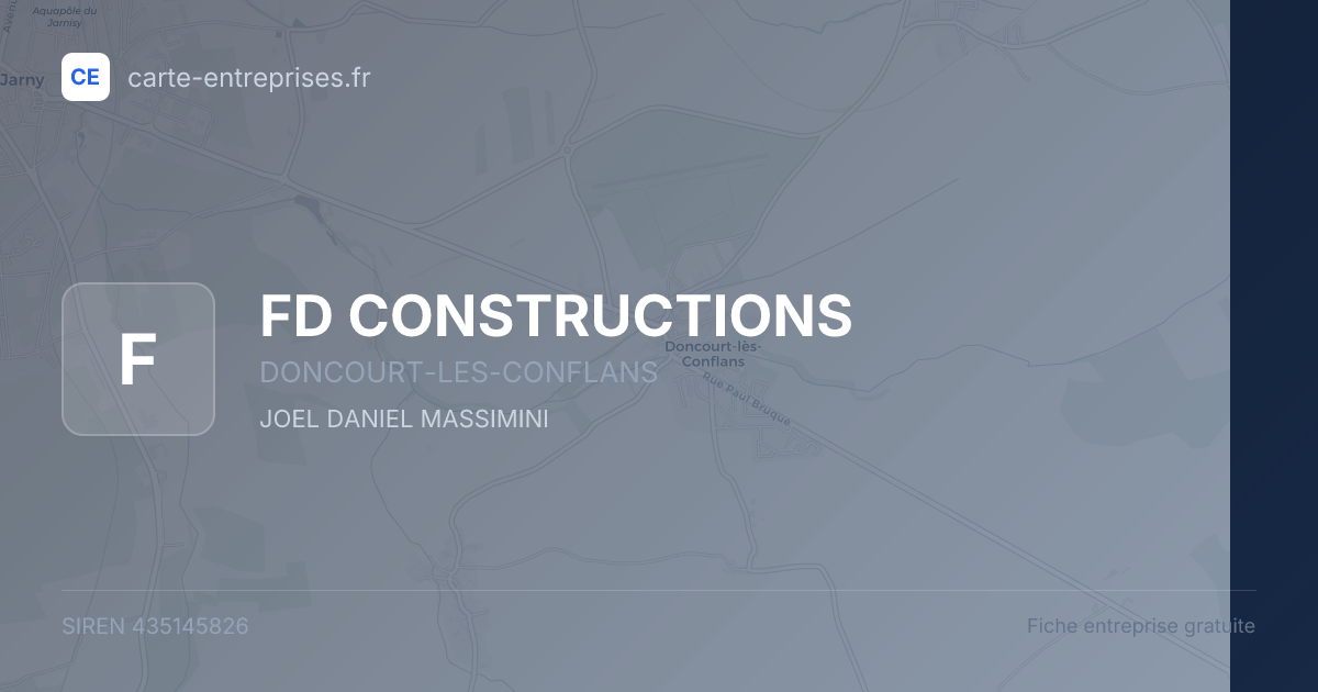 FD CONSTRUCTIONS — 435145826 — fiche entreprise