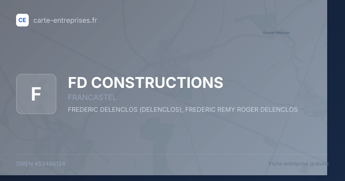 FD CONSTRUCTIONS — 453488124 — fiche entreprise