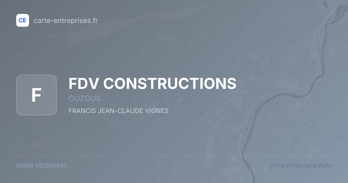 FDV CONSTRUCTIONS — 482856697 — fiche entreprise