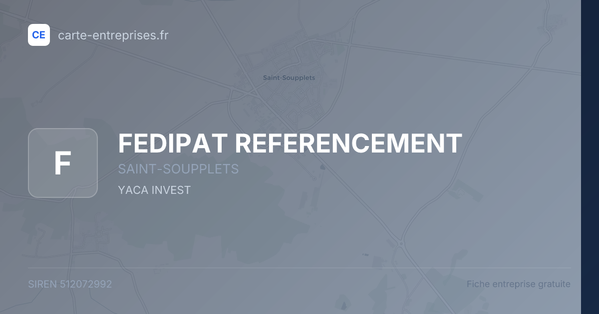 FEDIPAT REFERENCEMENT — 512072992 — fiche entreprise