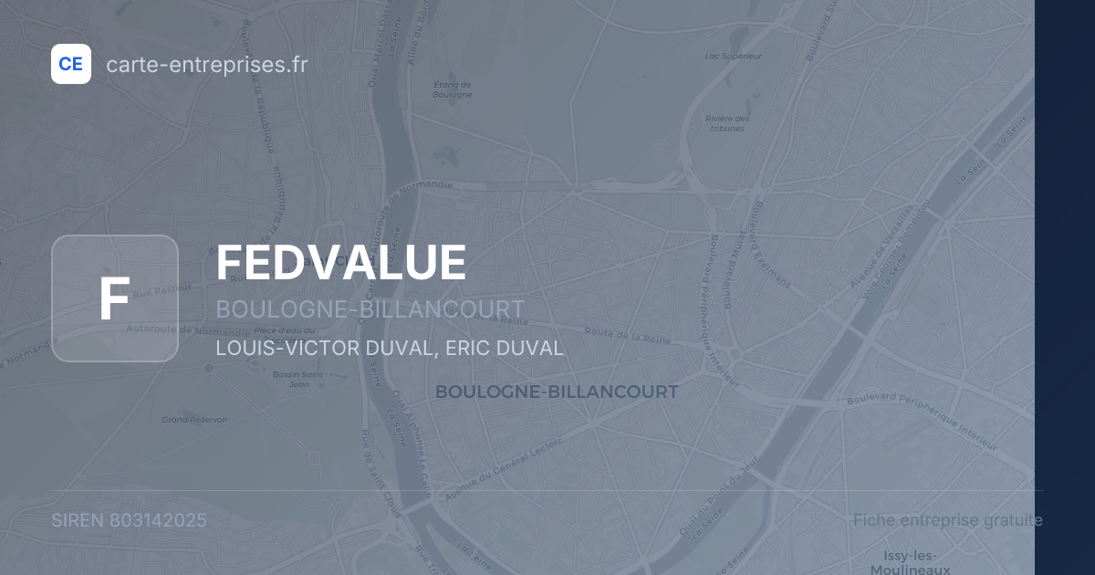 FEDVALUE — 803142025 — fiche entreprise