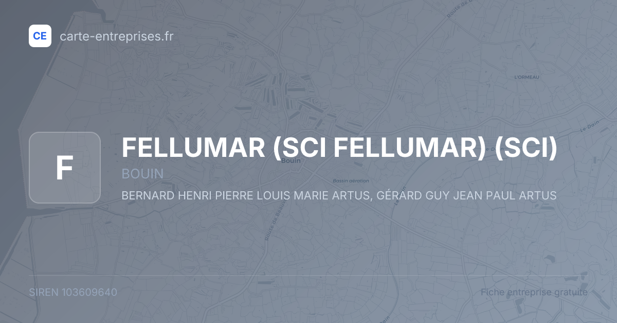 FELLUMAR (SCI FELLUMAR) (SCI) — 103609640 — fiche entreprise