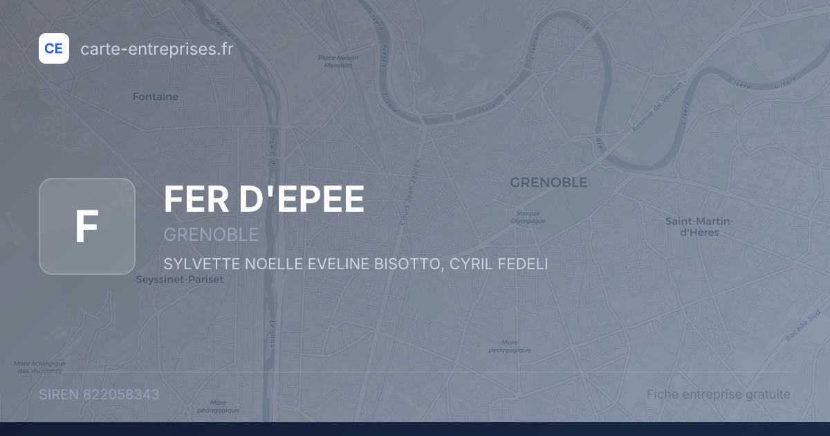FER D'EPEE — 822058343 — fiche entreprise