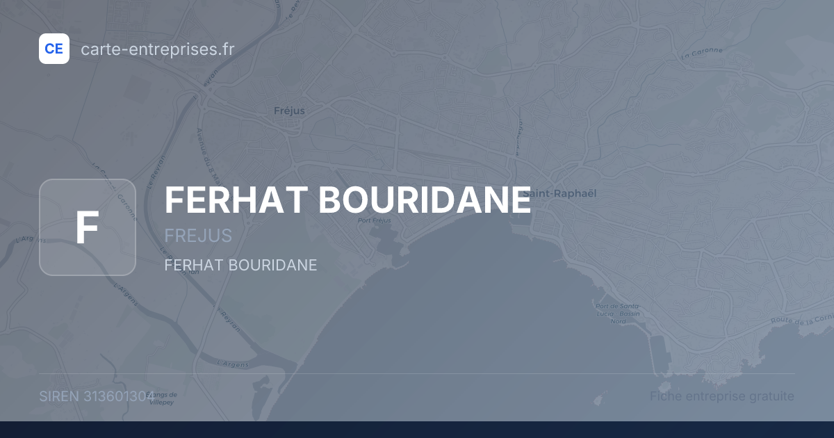 FERHAT BOURIDANE — 313601304 — fiche entreprise