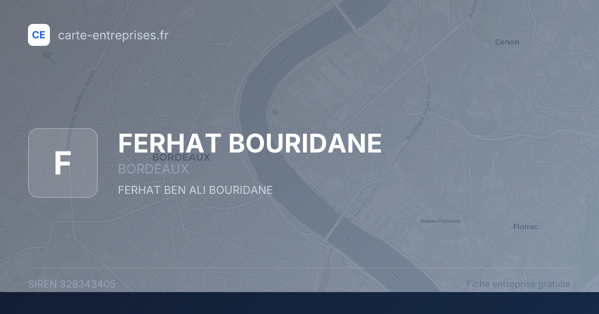 FERHAT BOURIDANE — 328343405 — fiche entreprise