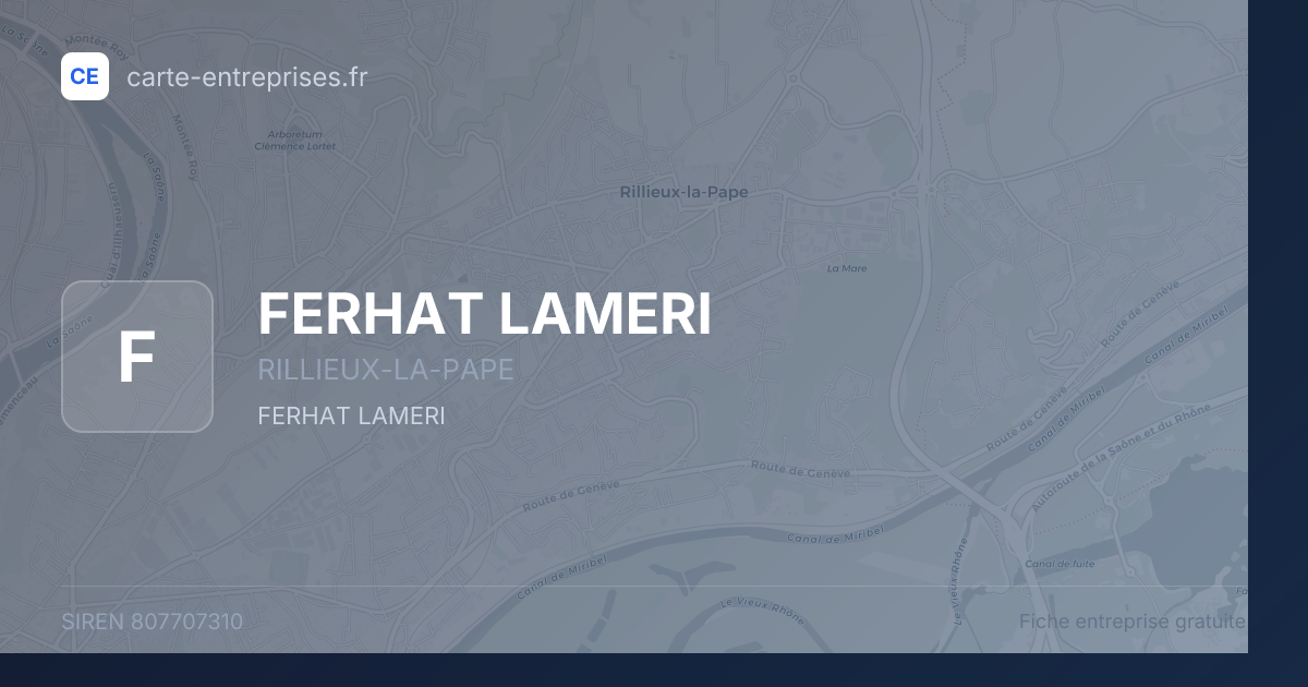 FERHAT LAMERI — 807707310 — fiche entreprise