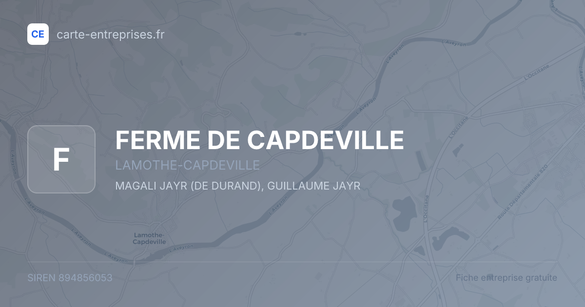 FERME DE CAPDEVILLE — 894856053 — fiche entreprise