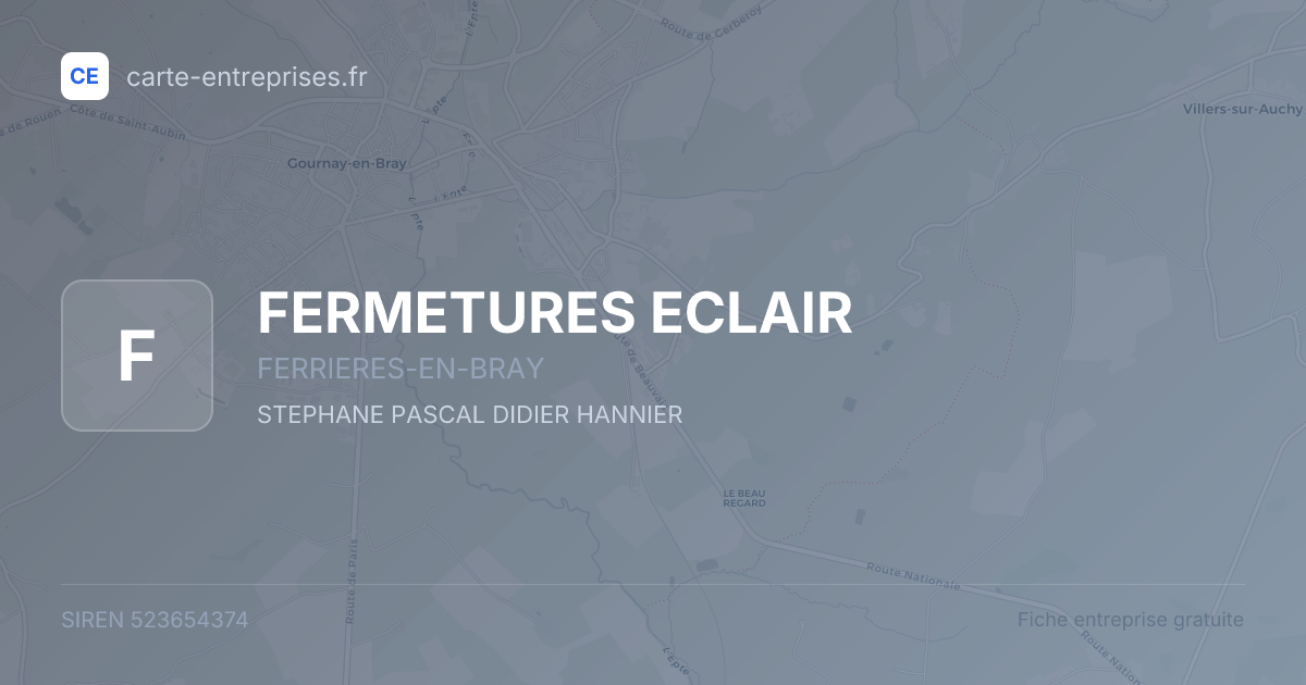 FERMETURES ECLAIR — 523654374 — fiche entreprise