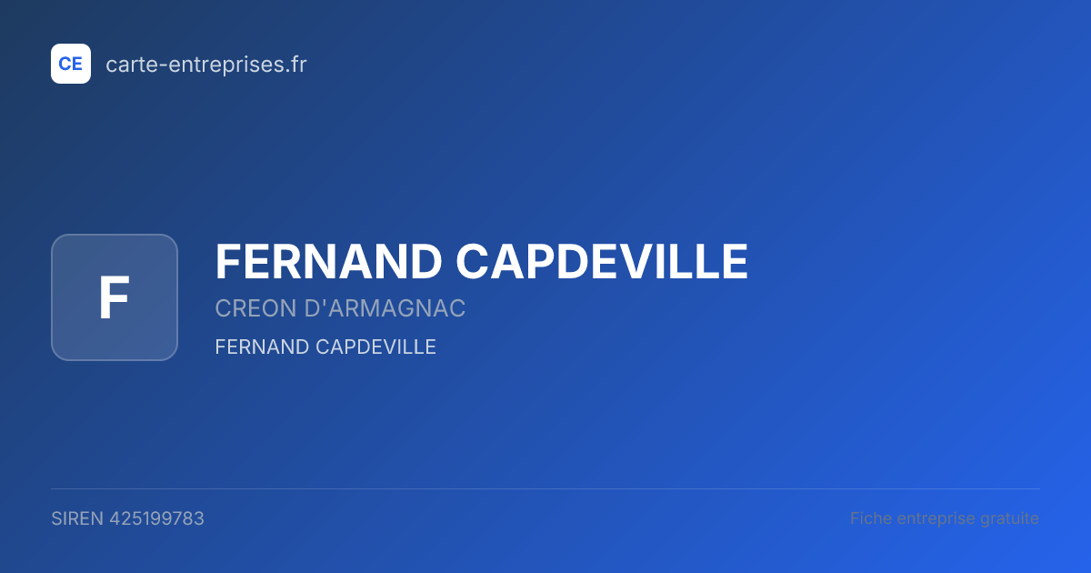 FERNAND CAPDEVILLE — 425199783 — fiche entreprise