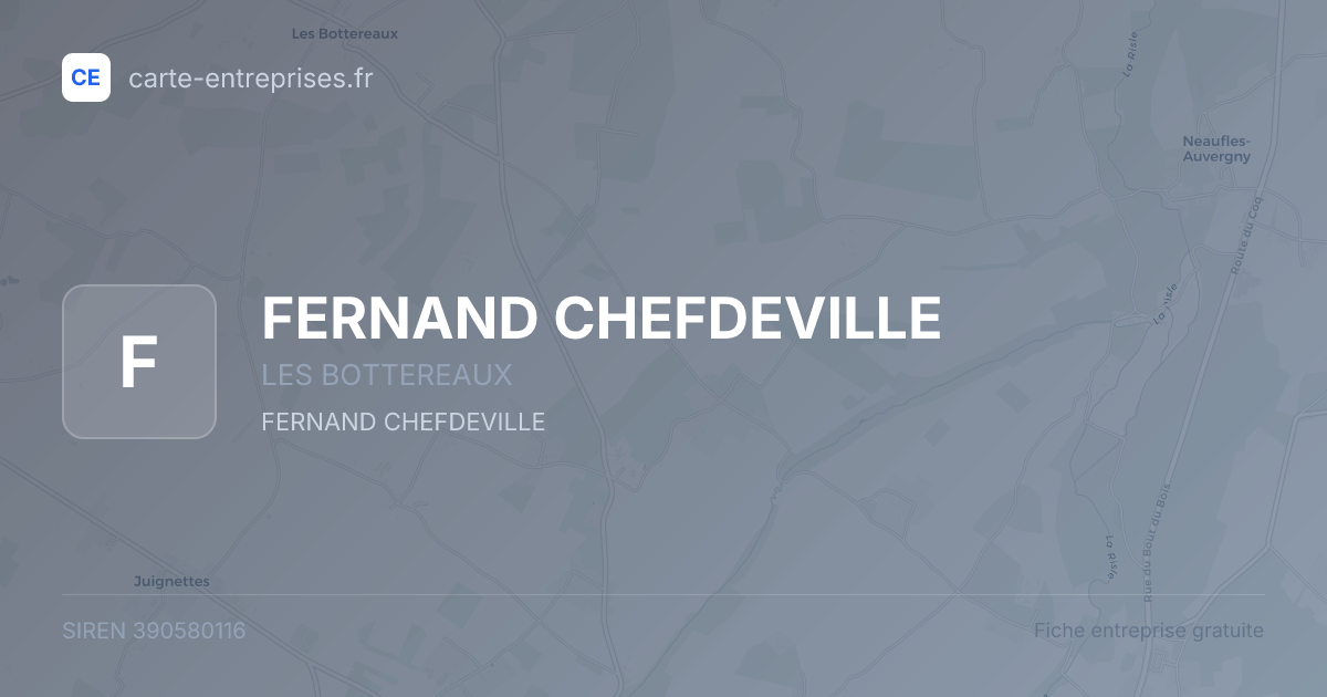 FERNAND CHEFDEVILLE — 390580116 — fiche entreprise