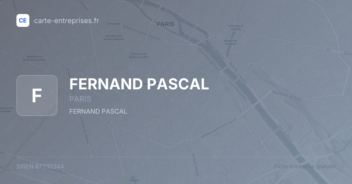 FERNAND PASCAL — 671110344 — fiche entreprise