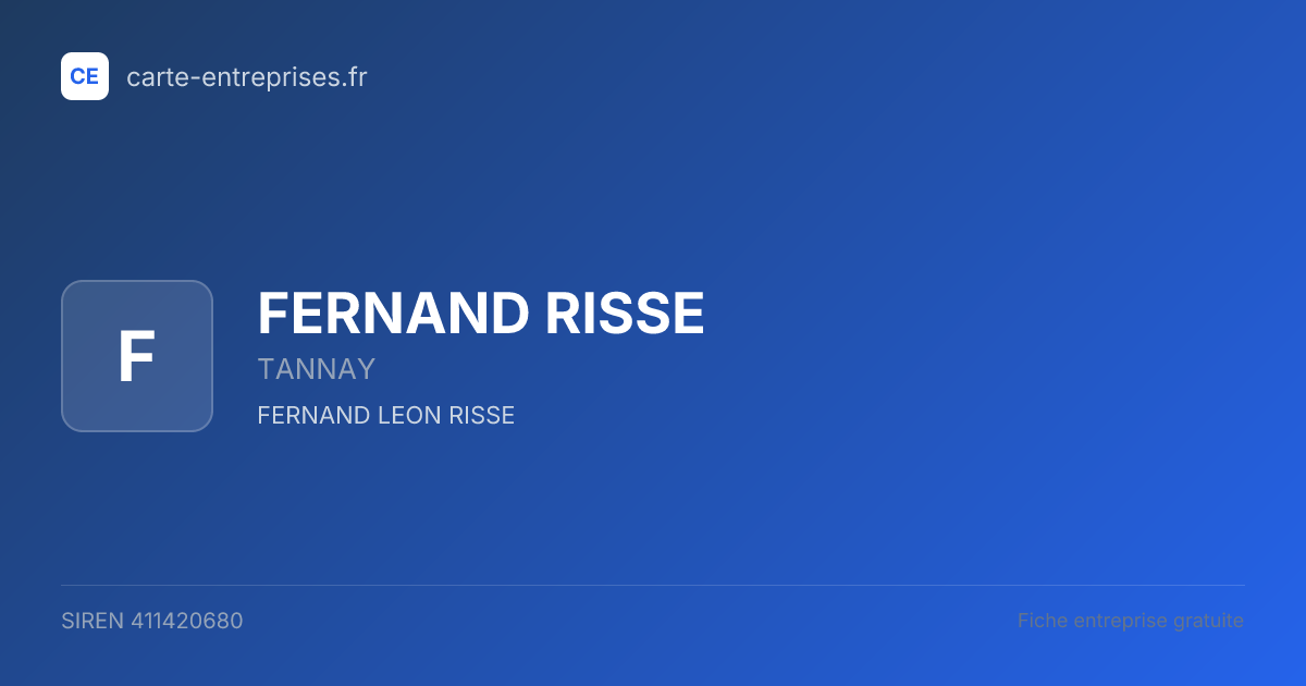FERNAND RISSE — 411420680 — fiche entreprise