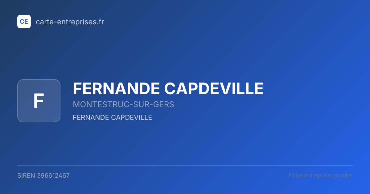 FERNANDE CAPDEVILLE — 396612467 — fiche entreprise
