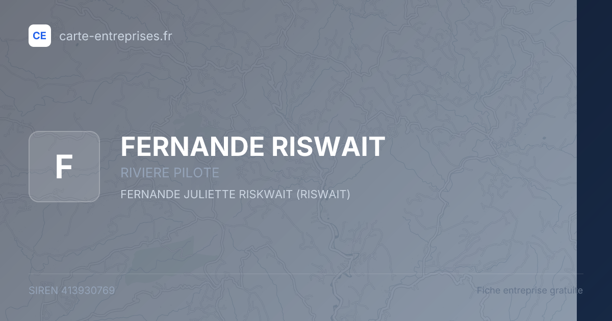 FERNANDE RISWAIT — 413930769 — fiche entreprise