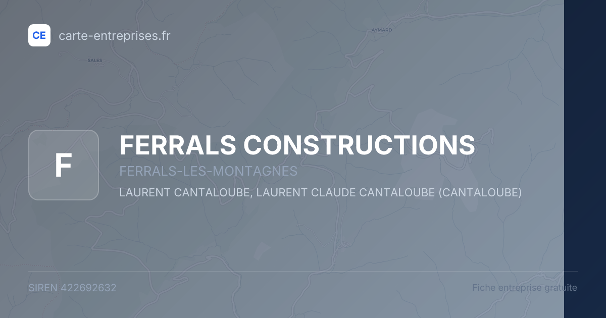 FERRALS CONSTRUCTIONS — 422692632 — fiche entreprise