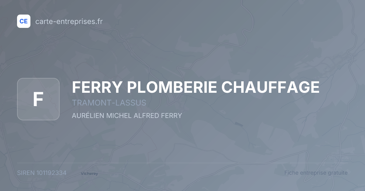 FERRY PLOMBERIE CHAUFFAGE — 101192334 — fiche entreprise