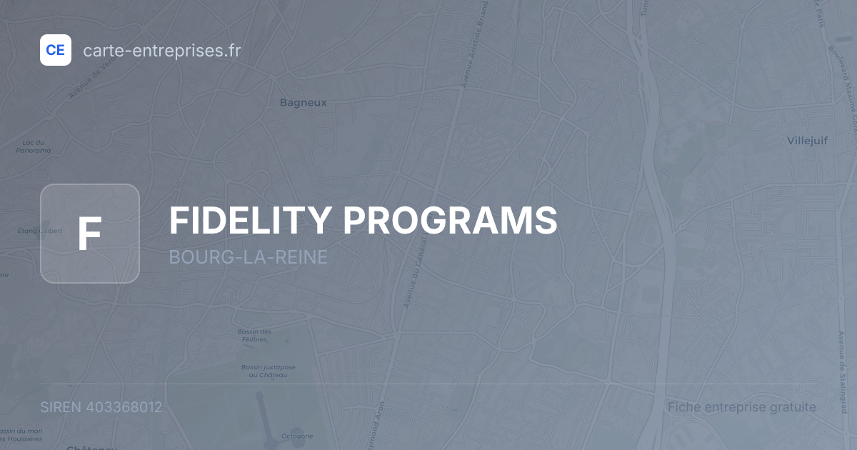 FIDELITY PROGRAMS — 403368012 — fiche entreprise