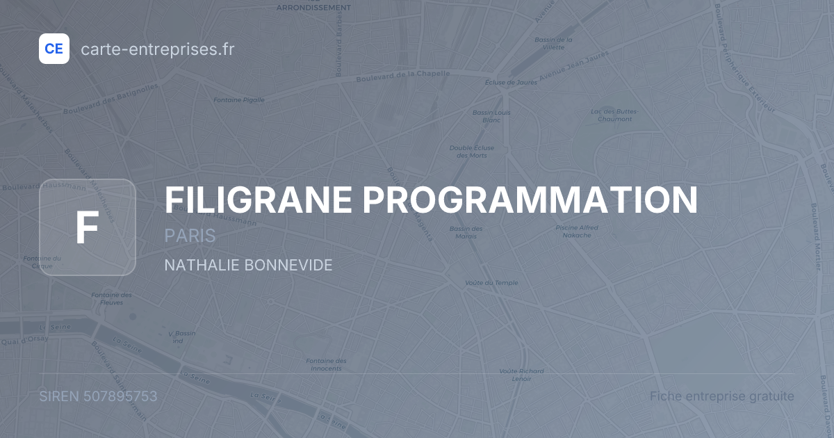 FILIGRANE PROGRAMMATION — 507895753 — fiche entreprise