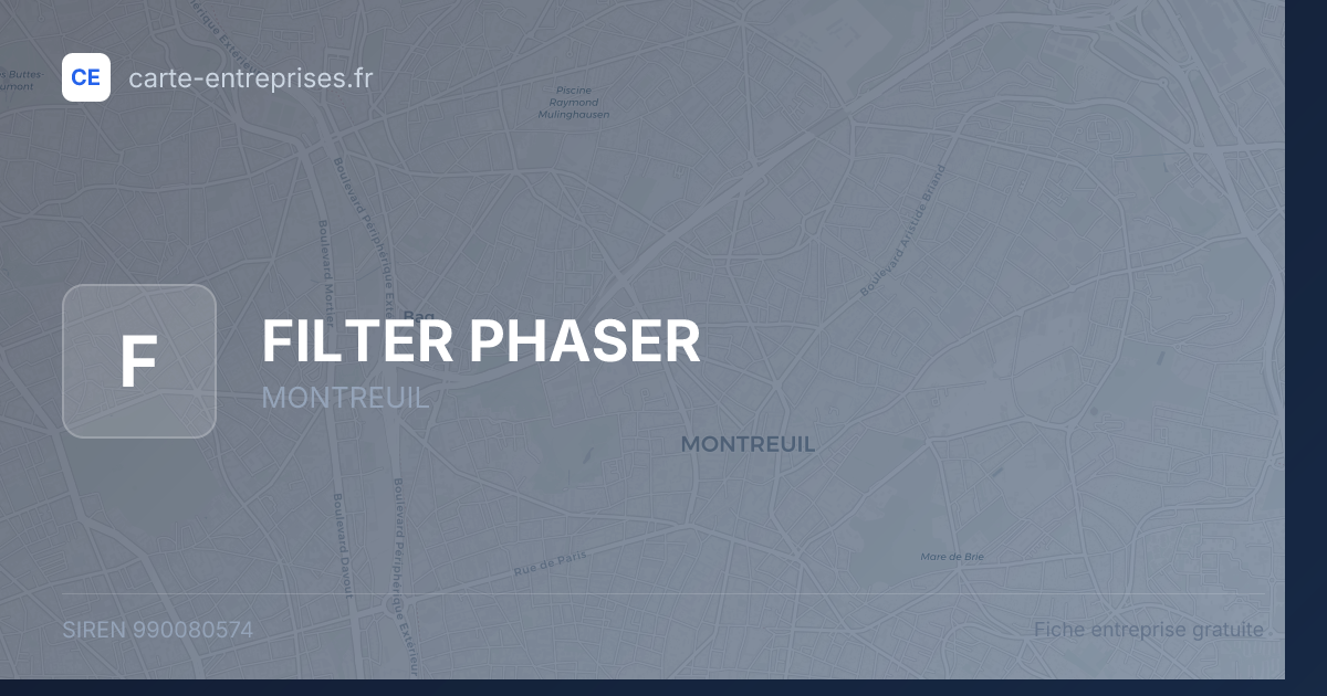 FILTER PHASER — 990080574 — fiche entreprise