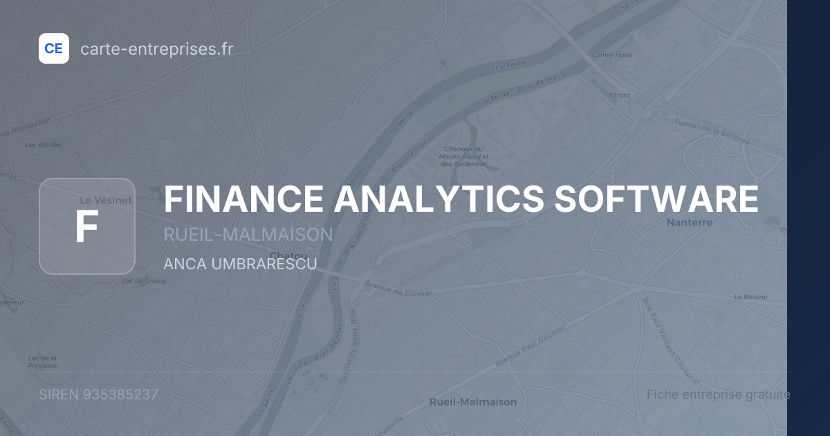 FINANCE ANALYTICS SOFTWARE — 935385237 — fiche entreprise