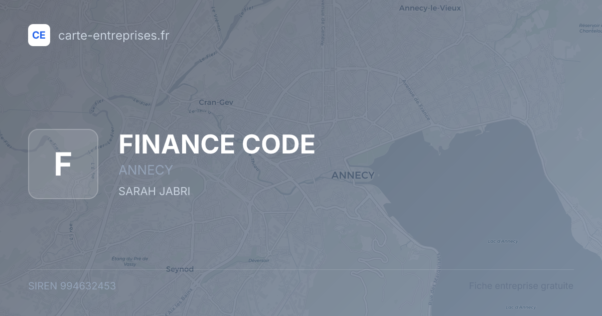 FINANCE CODE — 994632453 — fiche entreprise