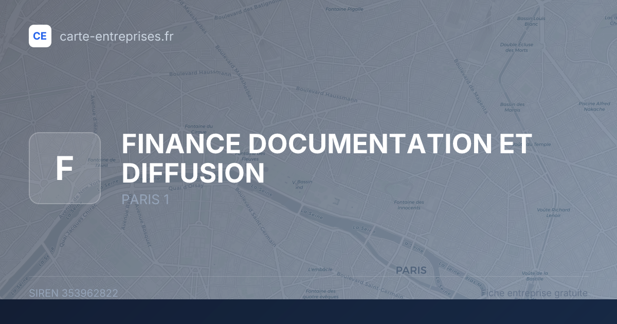 FINANCE DOCUMENTATION ET DIFFUSION — 353962822 — fiche entreprise