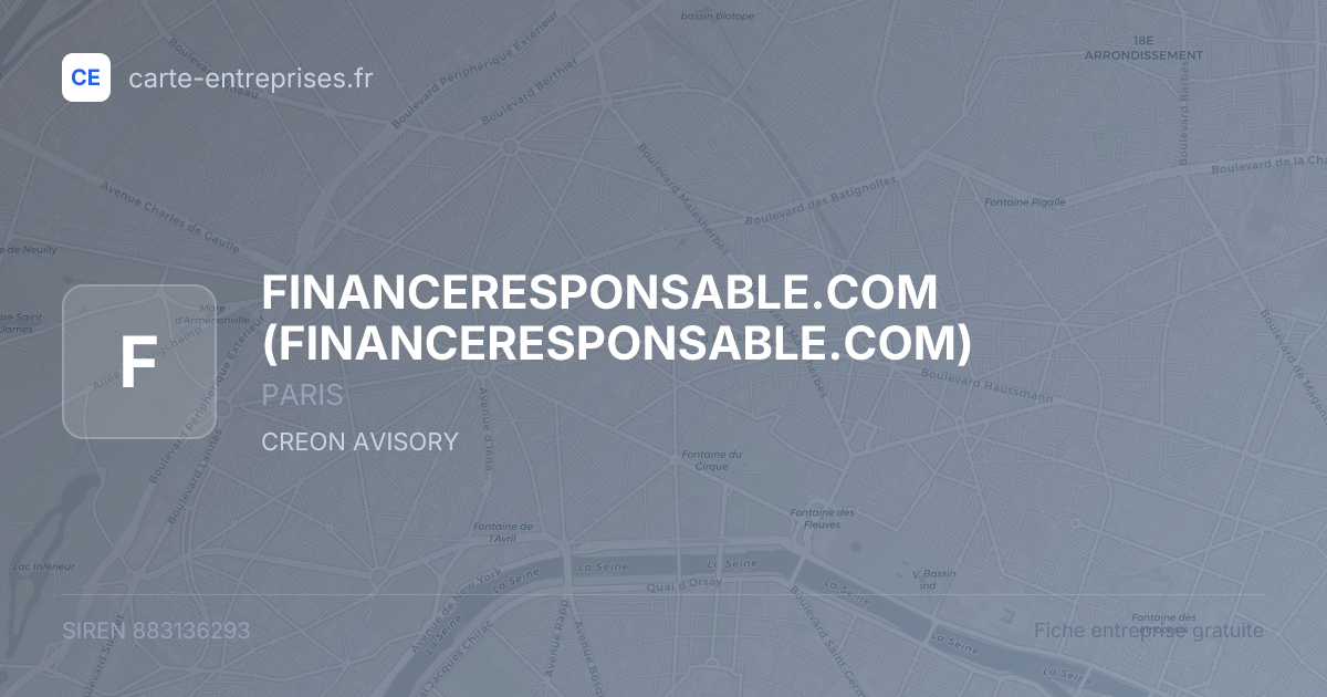 FINANCERESPONSABLE.COM — 883136293 — fiche entreprise