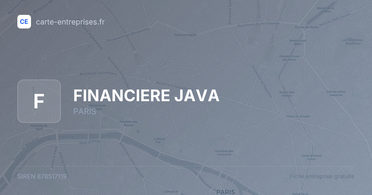 FINANCIERE JAVA — 878517119 — fiche entreprise