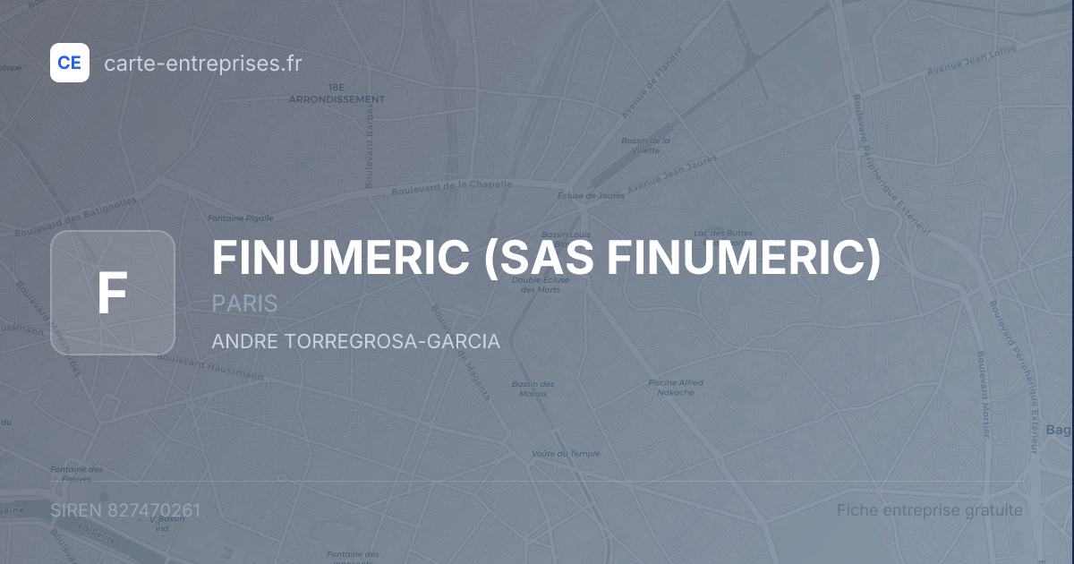 FINUMERIC (SAS FINUMERIC) — 827470261 — fiche entreprise