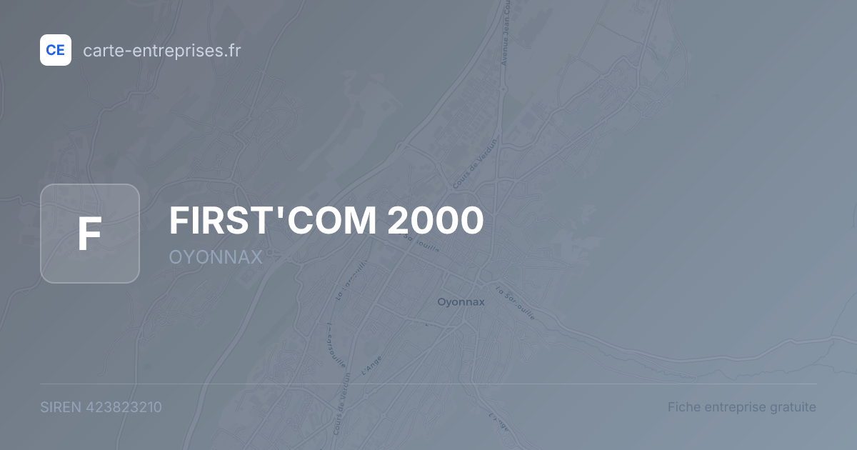 FIRST'COM 2000 — 423823210 — fiche entreprise