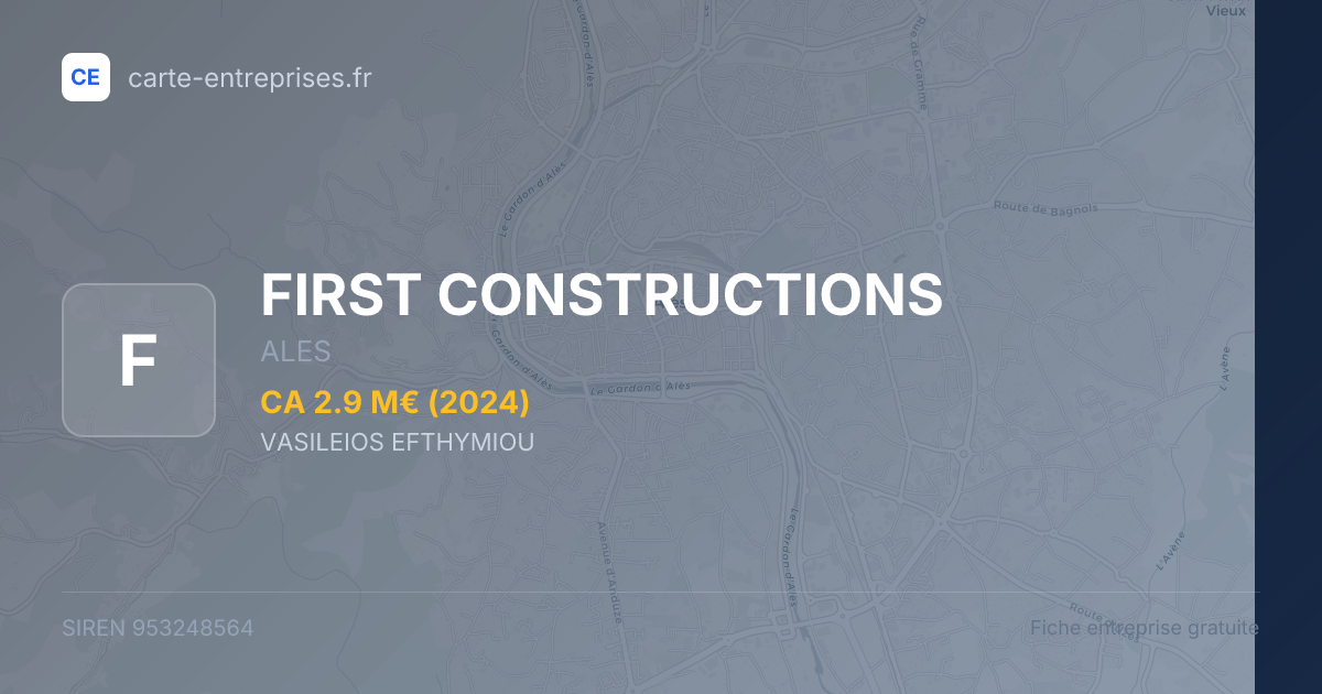 FIRST CONSTRUCTIONS — 953248564 — fiche entreprise