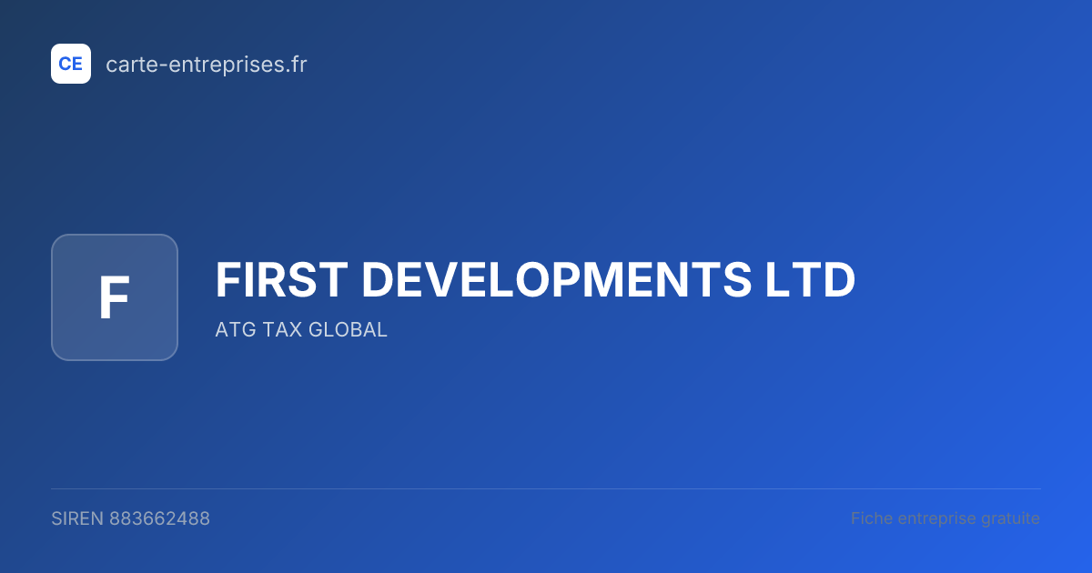 FIRST DEVELOPMENTS LTD — 883662488 — fiche entreprise