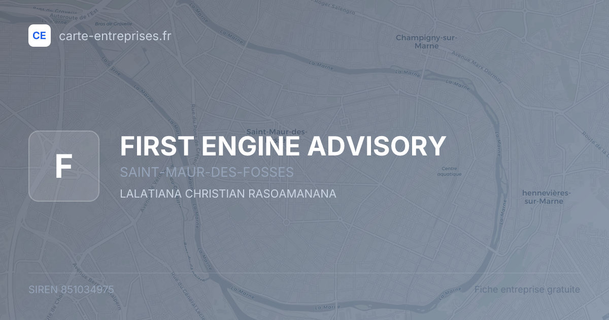 FIRST ENGINE ADVISORY — 851034975 — fiche entreprise